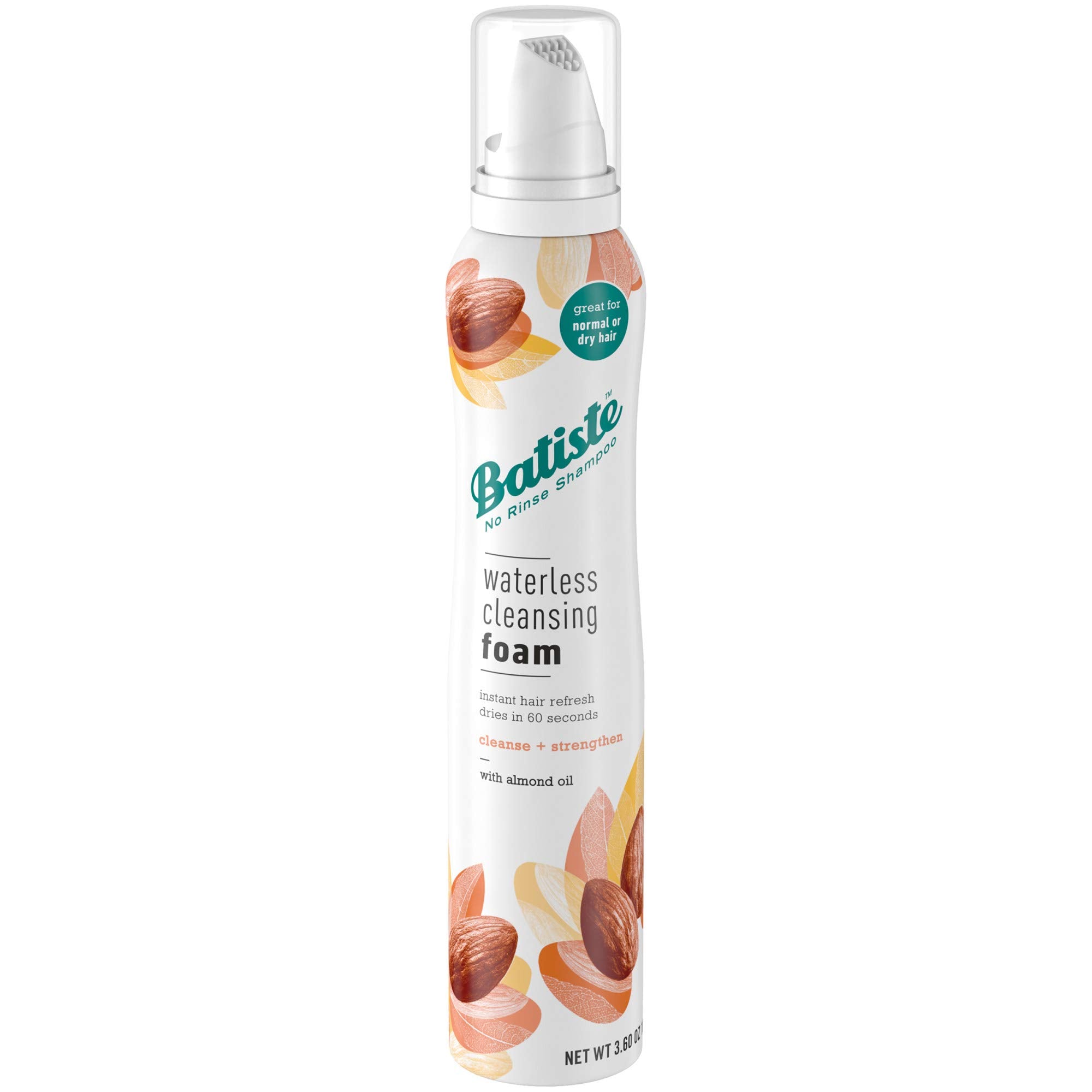 Batiste espuma de limpieza sin agua, refresco instantáneo entre lavados para cabello normal o seco.