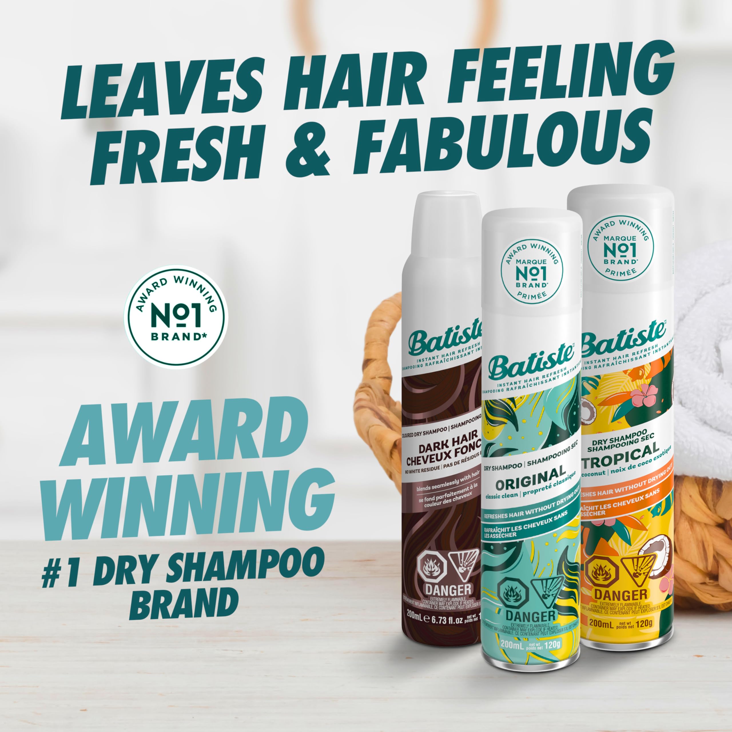 Batiste Fresh, etiqueta cercana, sugiere aroma y información útil.
