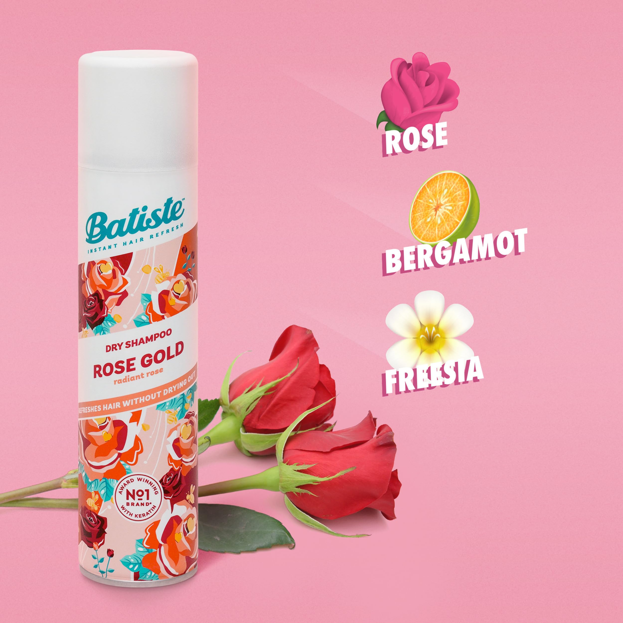 Notas de fragancia bergamota y rosa en el aroma Rose Gold.