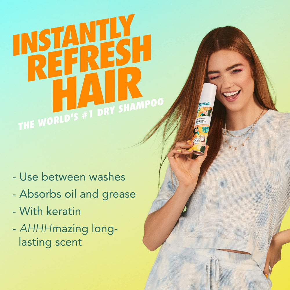 Batiste Tropical: aplicación en raíces para absorber grasa y dejar sensación de limpieza.