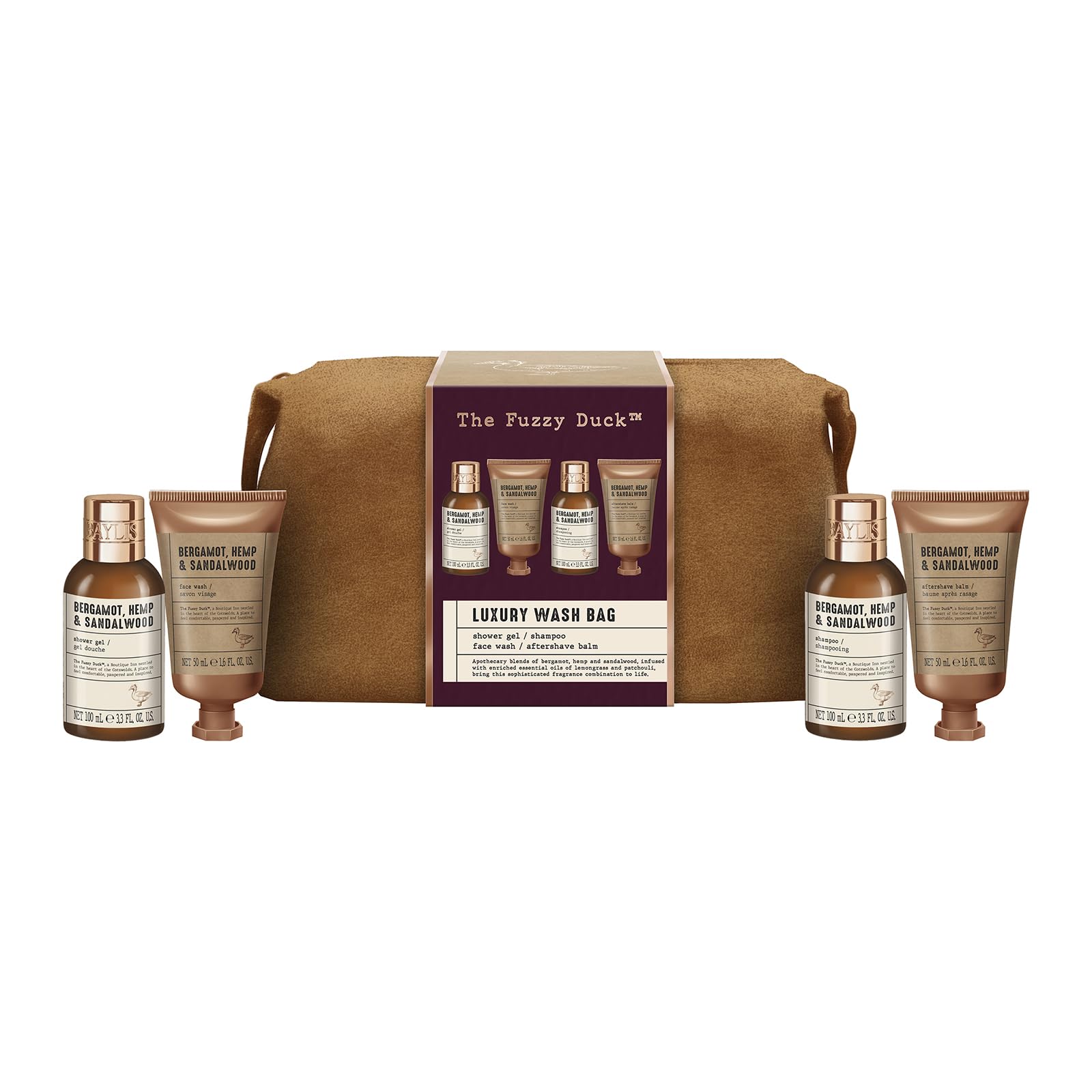 Baylis & Harding The Fuzzy Duck, neceser lujo, vista frontal, regalo elegante