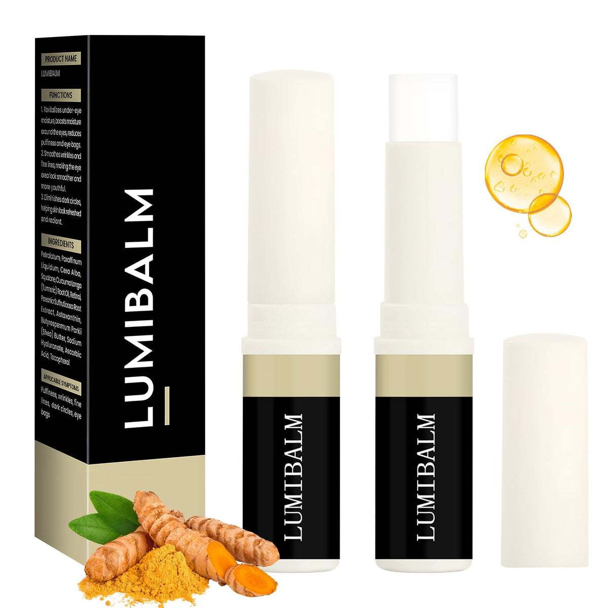Baysea Lumibalm aplicado alrededor de los ojos para frescura instantánea.