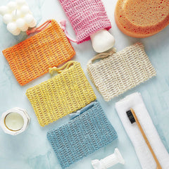 BBTO bolsa exfoliante para jabón en lino amarillo, tamaño práctico para jabones comunes.
