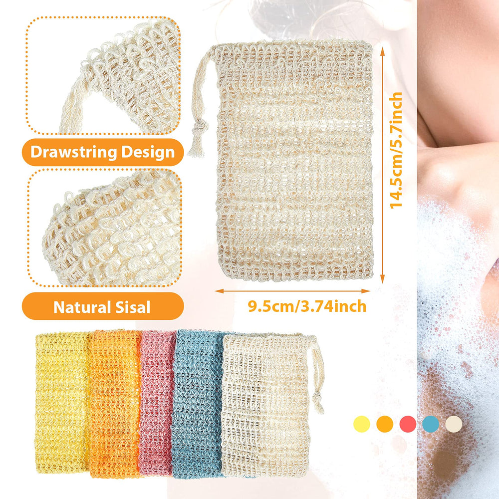 BBTO bolsa exfoliante para jabón en lino rosa, exfolia suavemente y favorece la espuma.