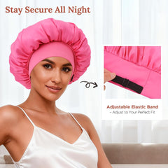 Be Bigeddie bonnet seda dormir negro, protección nocturna para cabello.