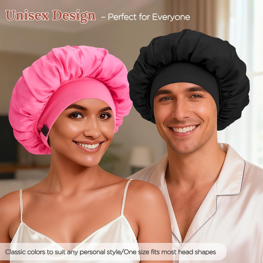 Be Bigeddie bonnet seda dormir rosa, estilo y cuidado para cabello rizado.