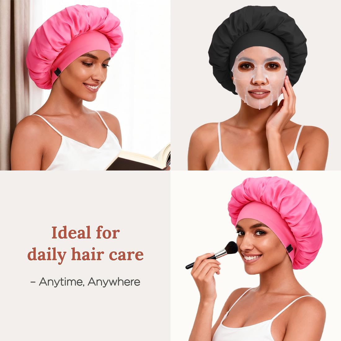 Be Bigeddie bonnet seda protectora suave, uso multitarea nocturno.
