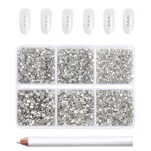 BEADSLAND cristales flatback claros para uñas con alto brillo