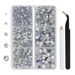 BEADSLAND cristales con adhesivo térmico kit, embalaje organizado para clasificación fácil.