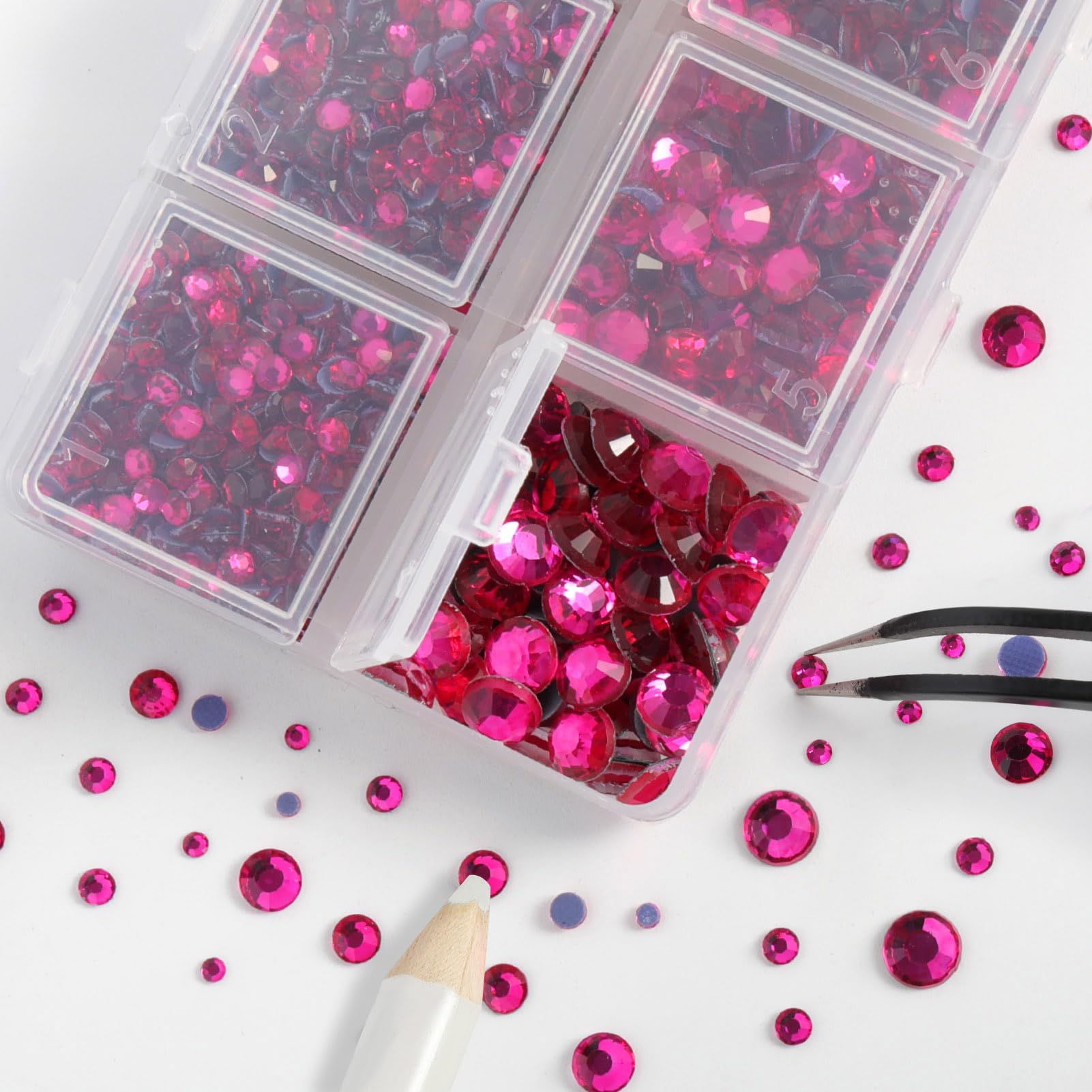beadsland adhesivo térmico para telas con piedras rosas fucsia