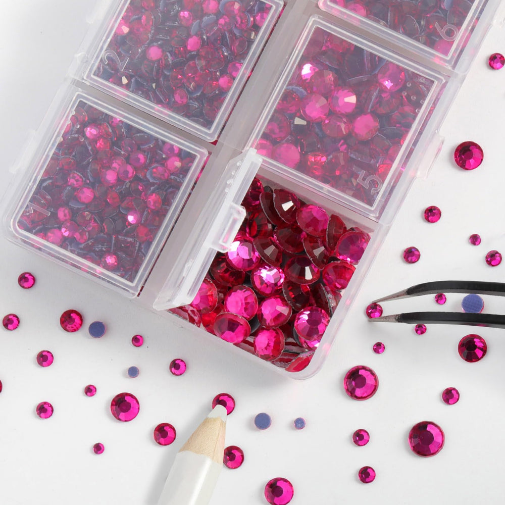 beadsland adhesivo térmico para telas con piedras rosas fucsia