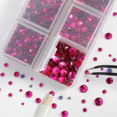 beadsland adhesivo térmico para telas con piedras rosas fucsia