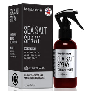 Beardbrand Spray de Sal Marina, textura natural para cabello con volumen ligero.
