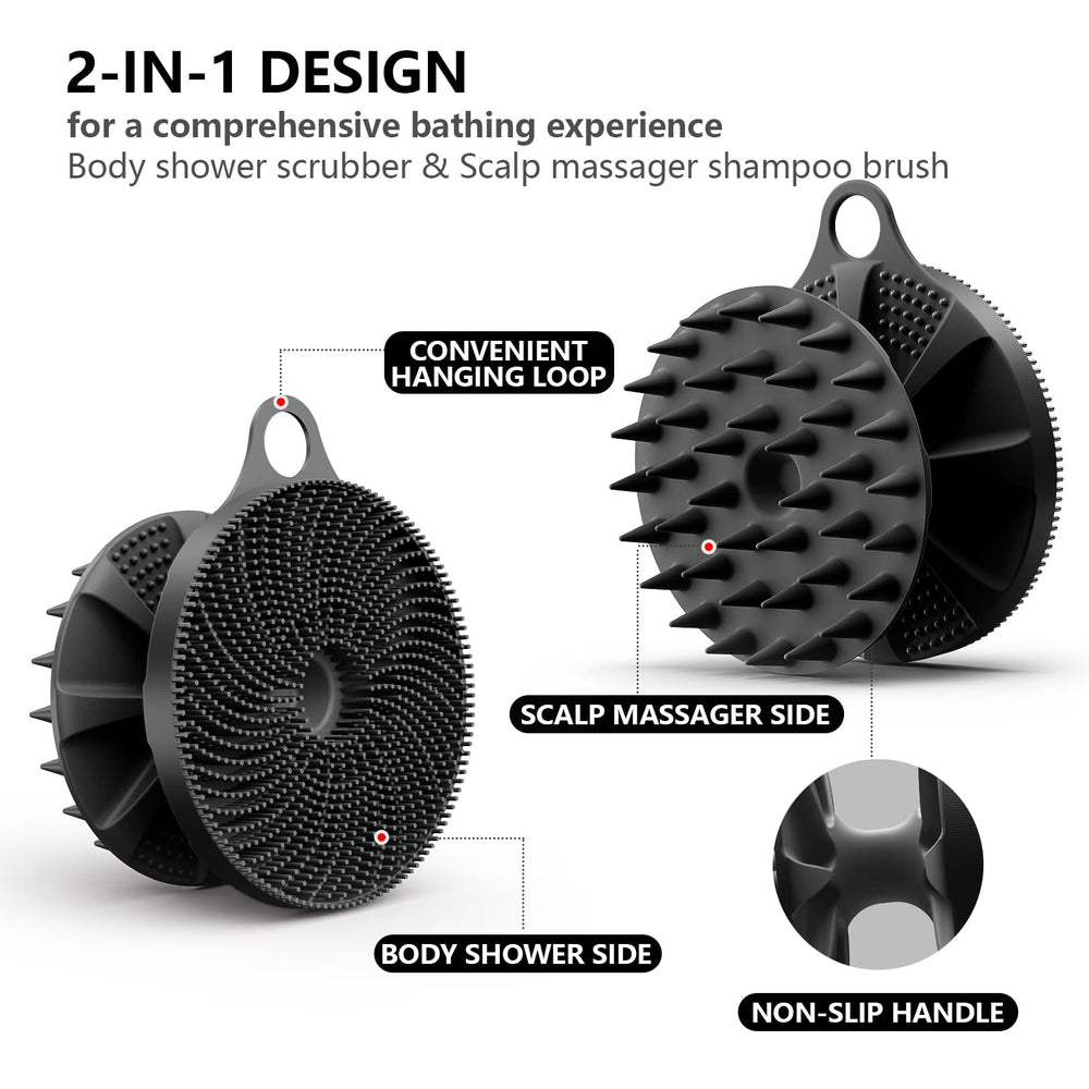 BEAUTAIL cepillo silicona cabello masaje y distribución uniforme de champú.