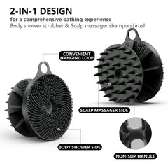 BEAUTAIL cepillo silicona cabello masaje y distribución uniforme de champú.