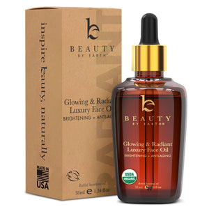 Beauty by Earth: botella de aceite facial orgánico USDA para hidratar diariamente