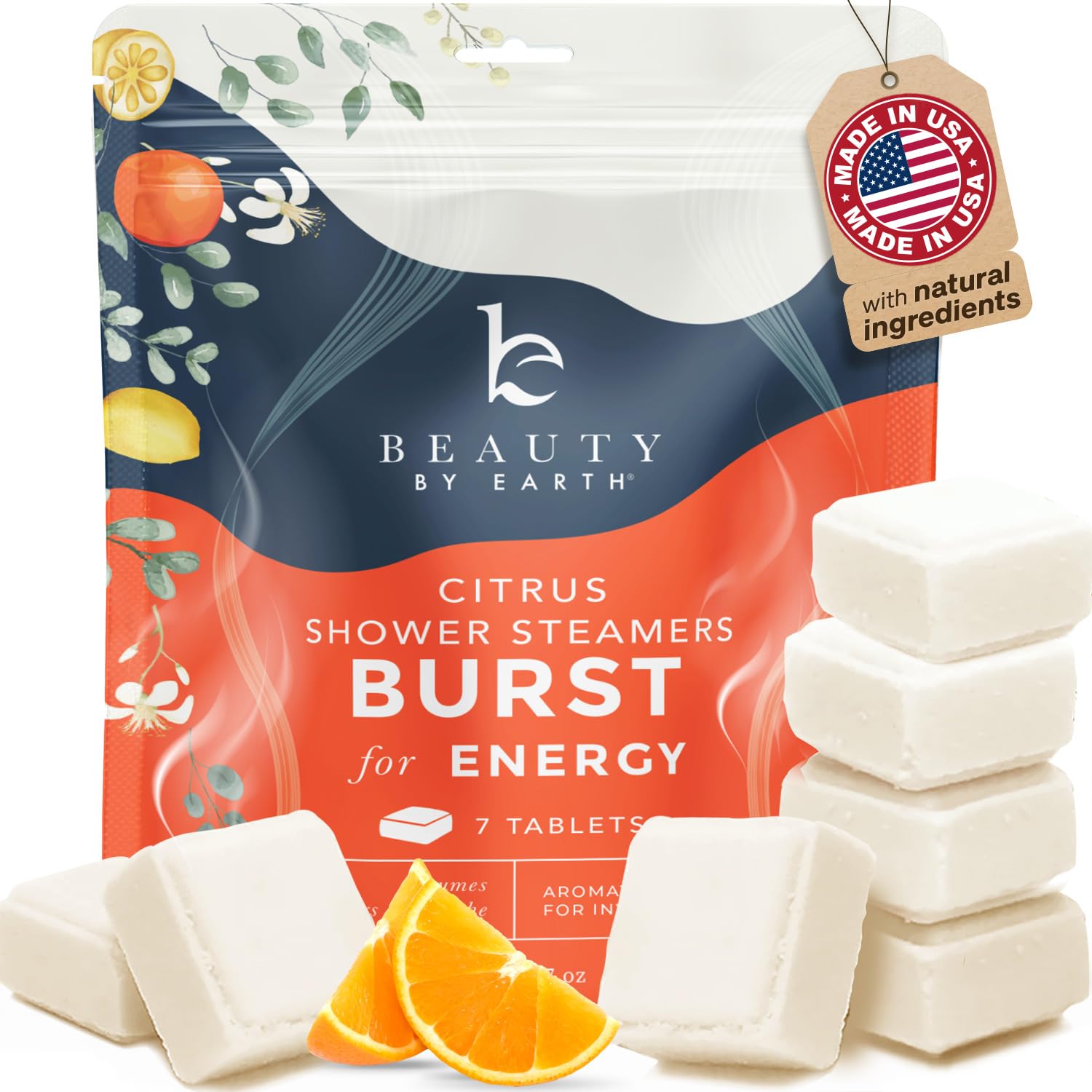 Beauty by Earth bomba de ducha cítrica para despertar energía en la ducha