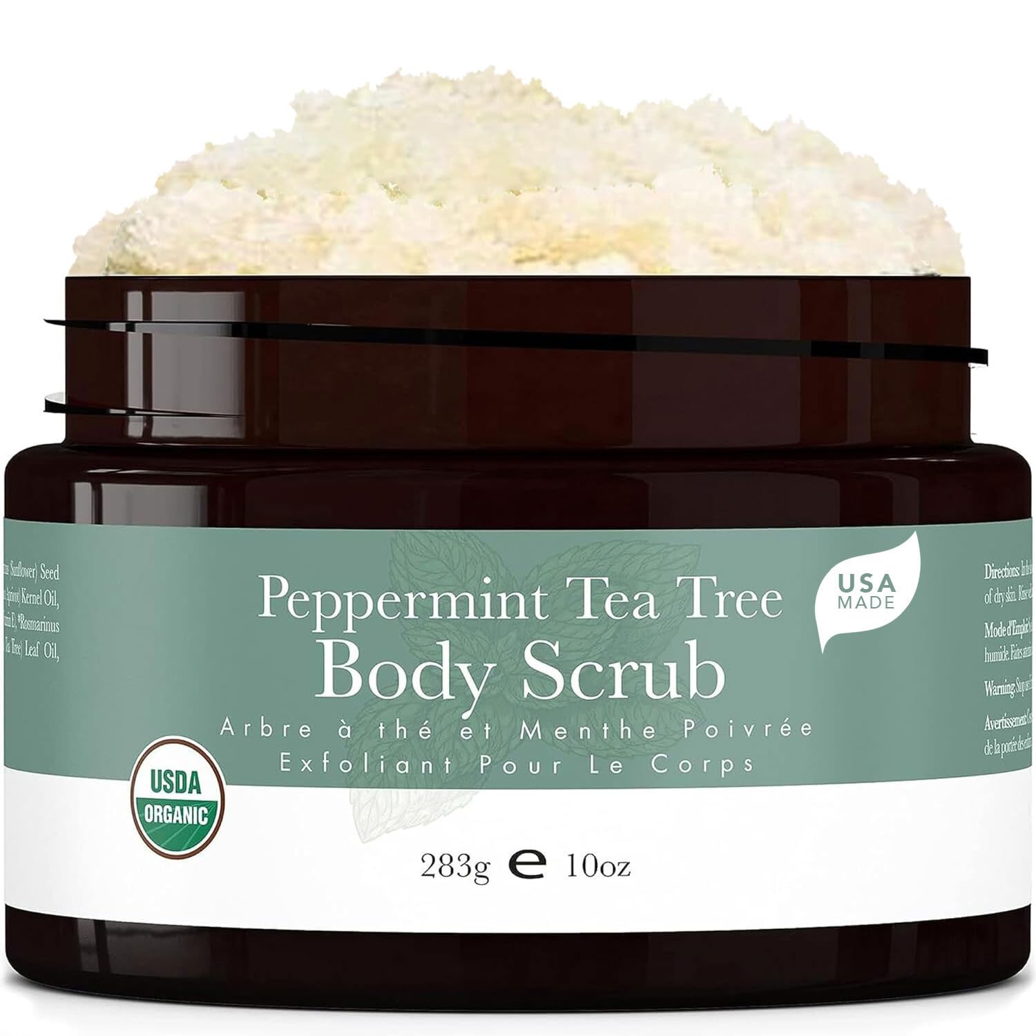 Beauty by Earth exfoliante corporal menta-arbol-de-te, botella para uso diario