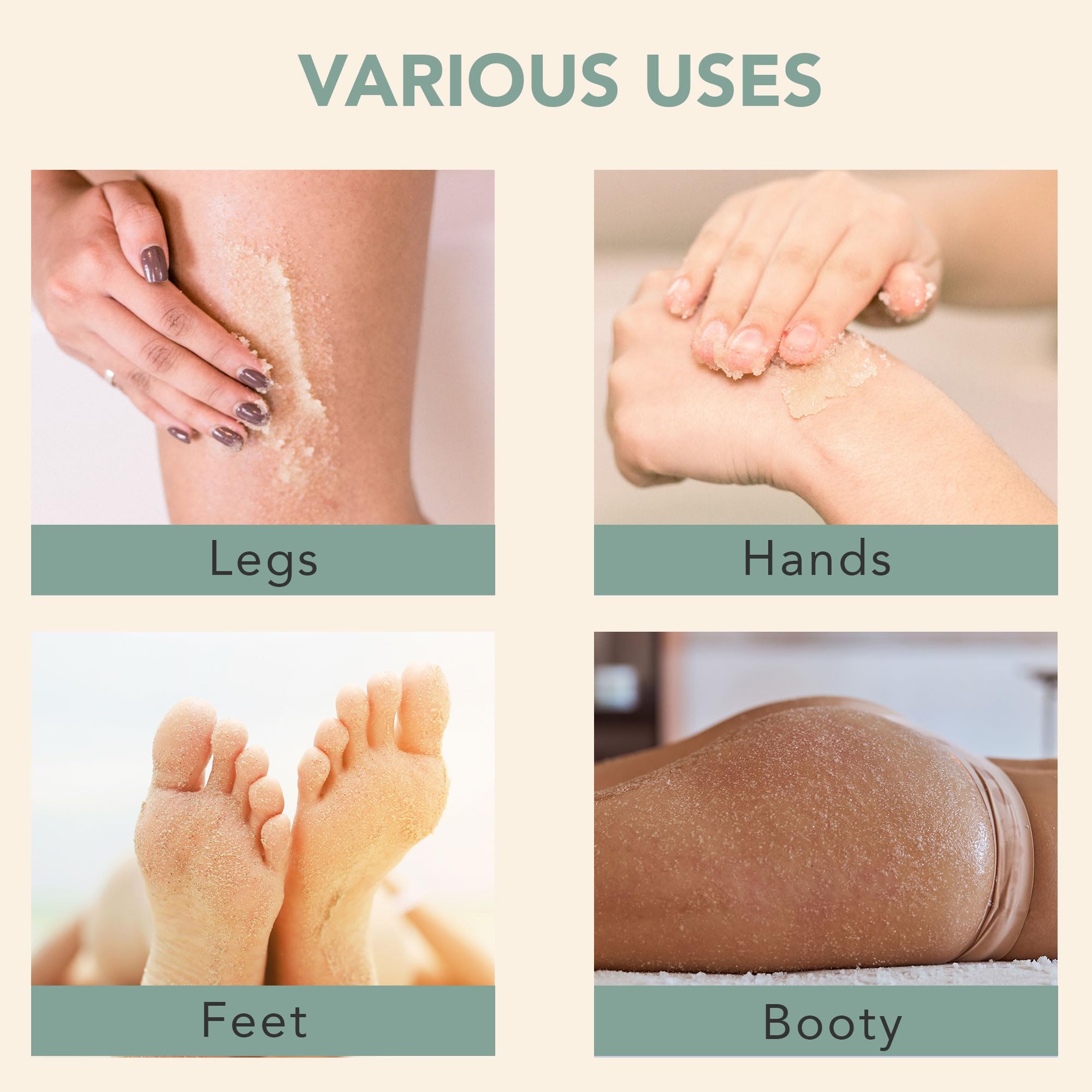 Beauty by Earth exfoliante corporal menta-arbol-de-te, enfoque en pies para pedicura suave