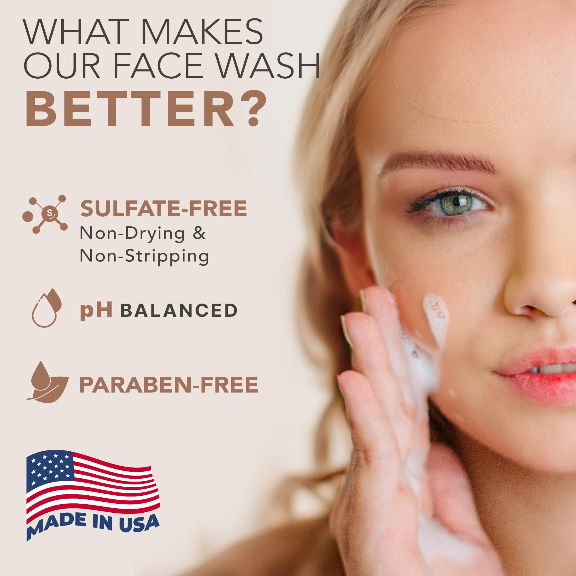 Beauty by Earth limpiador facial con dispensador para uso diario suave.