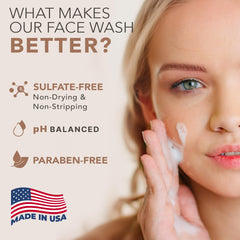 Beauty by Earth limpiador facial con dispensador para uso diario suave.