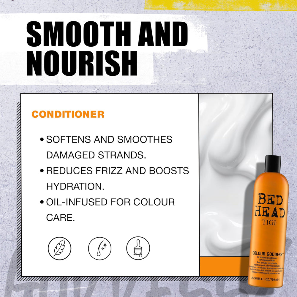 Bed Head Color Goddess Shampoo: textura suave facilita peinar tras lavado.