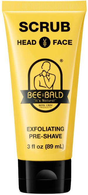 Bee Bald SCRUB exfoliante para afeitado de cabeza, limpieza profunda y piel suave