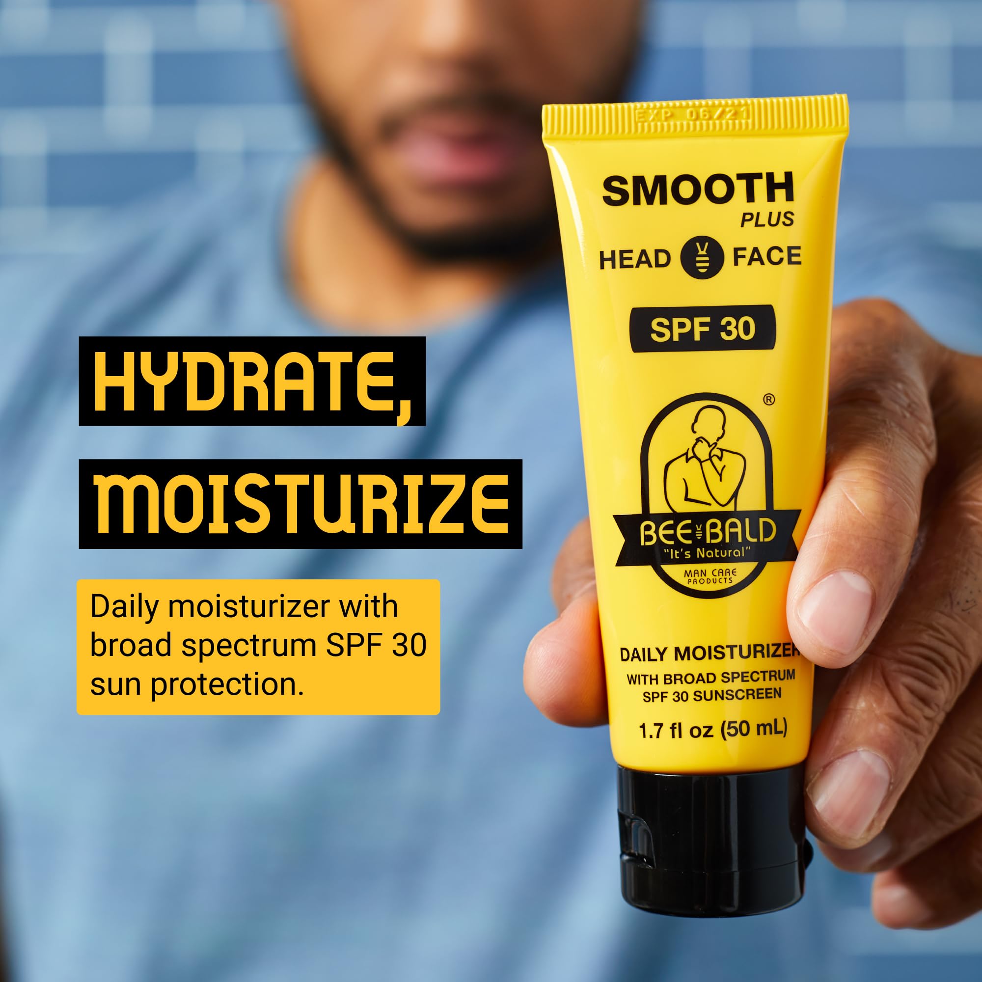 Bee Bald Smooth Plus protección SPF 30 para rostro y cuero cabelludo.