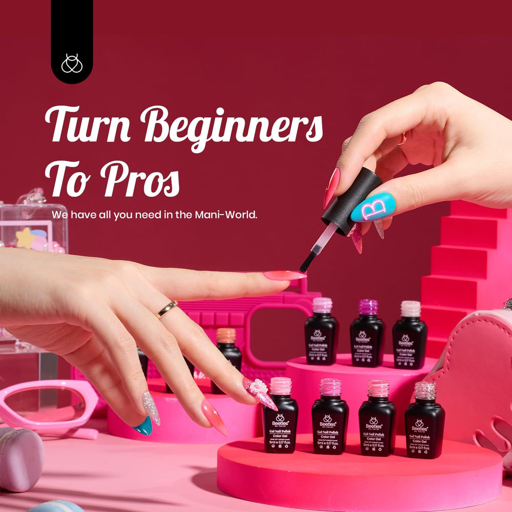 Beetles Gel Polish: base y top coat brillos para acabado duradero
