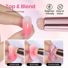 Beetles Blooming Gel, pincel gradiente, facilita transiciones de color suaves.