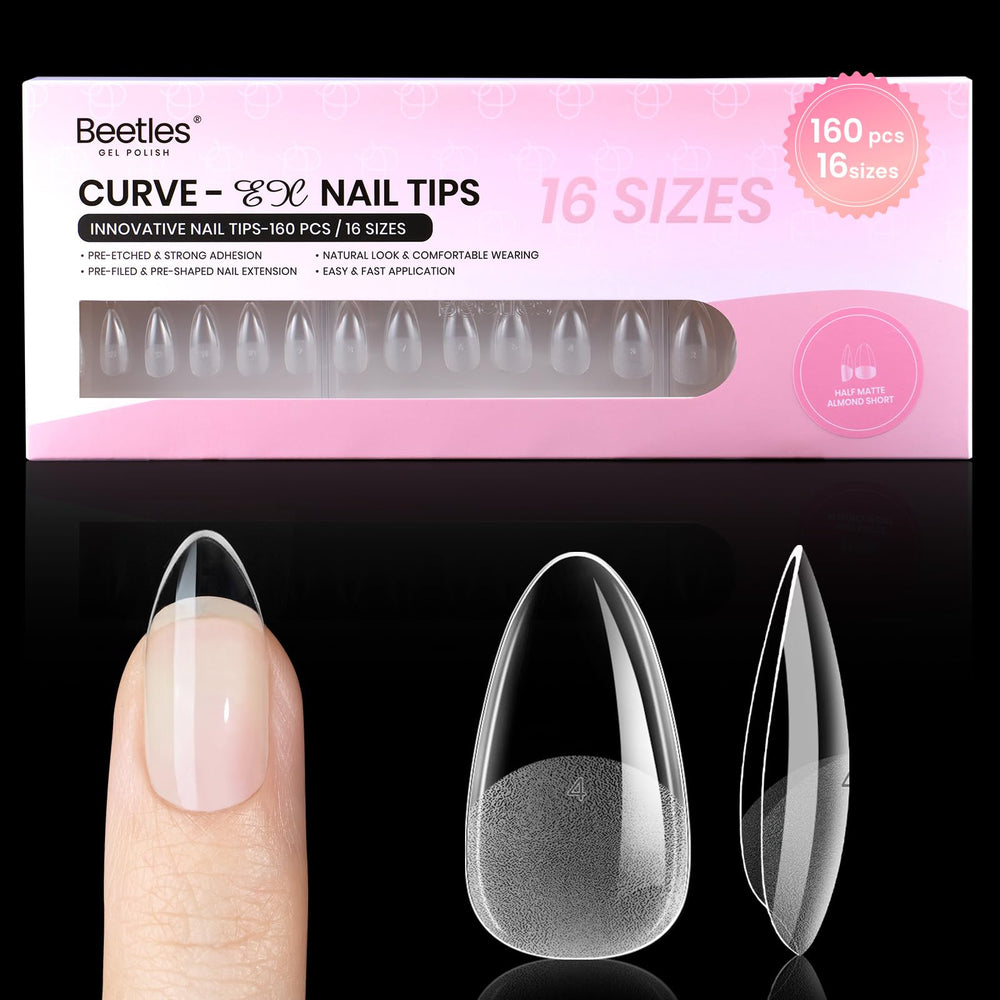 Beetles Curve-EX: puntas almendra para un acabado natural y duradero.