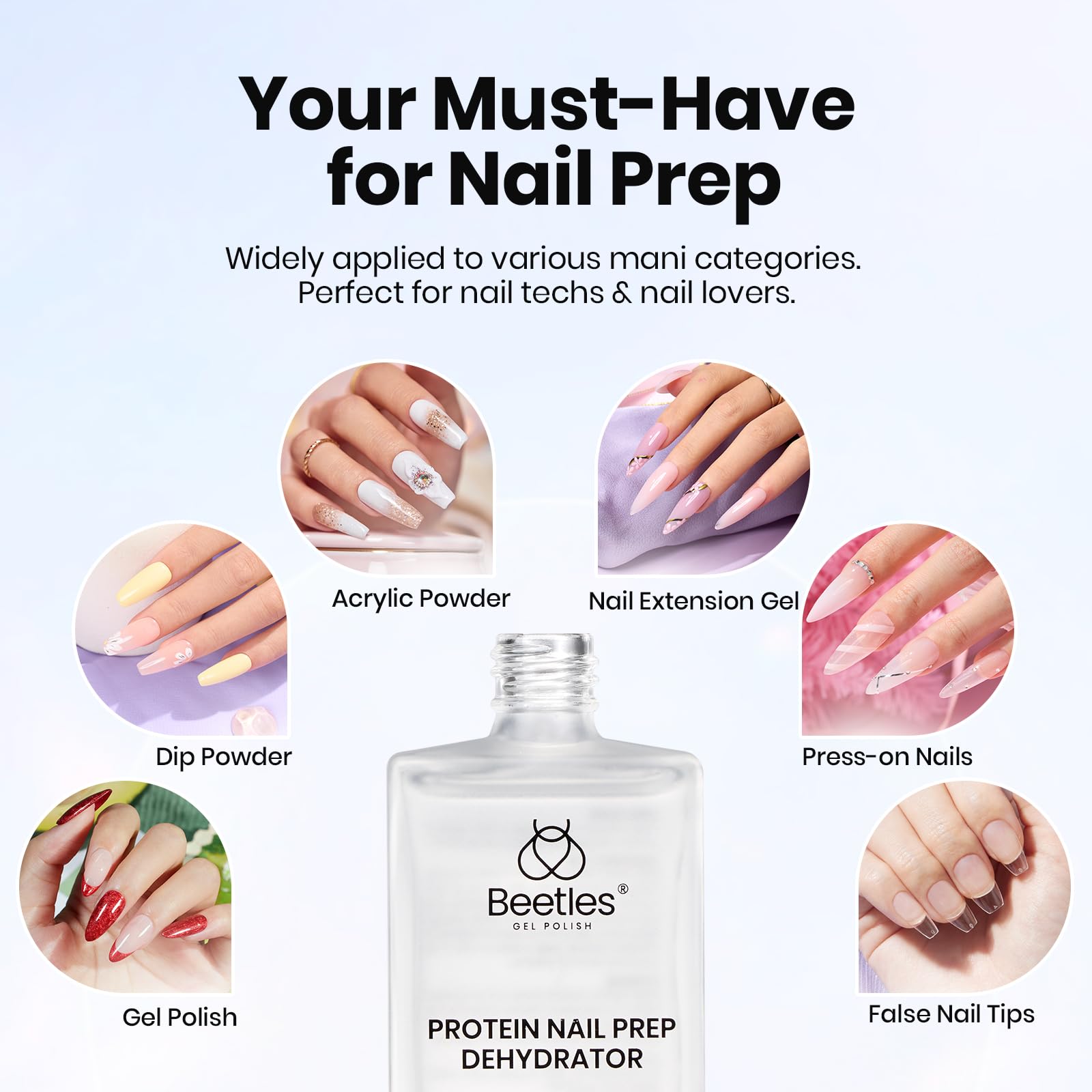 Beetles Deshidratante Uñas Proteína, mejora la adhesión y reduce el levantamiento.