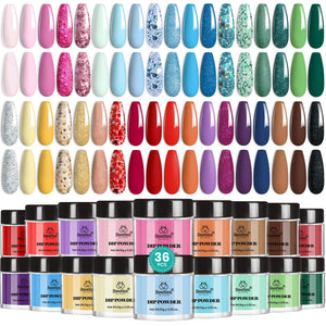 Beetles Gel Polish kit de polvo de inmersión 36 colores nude para uso diario
