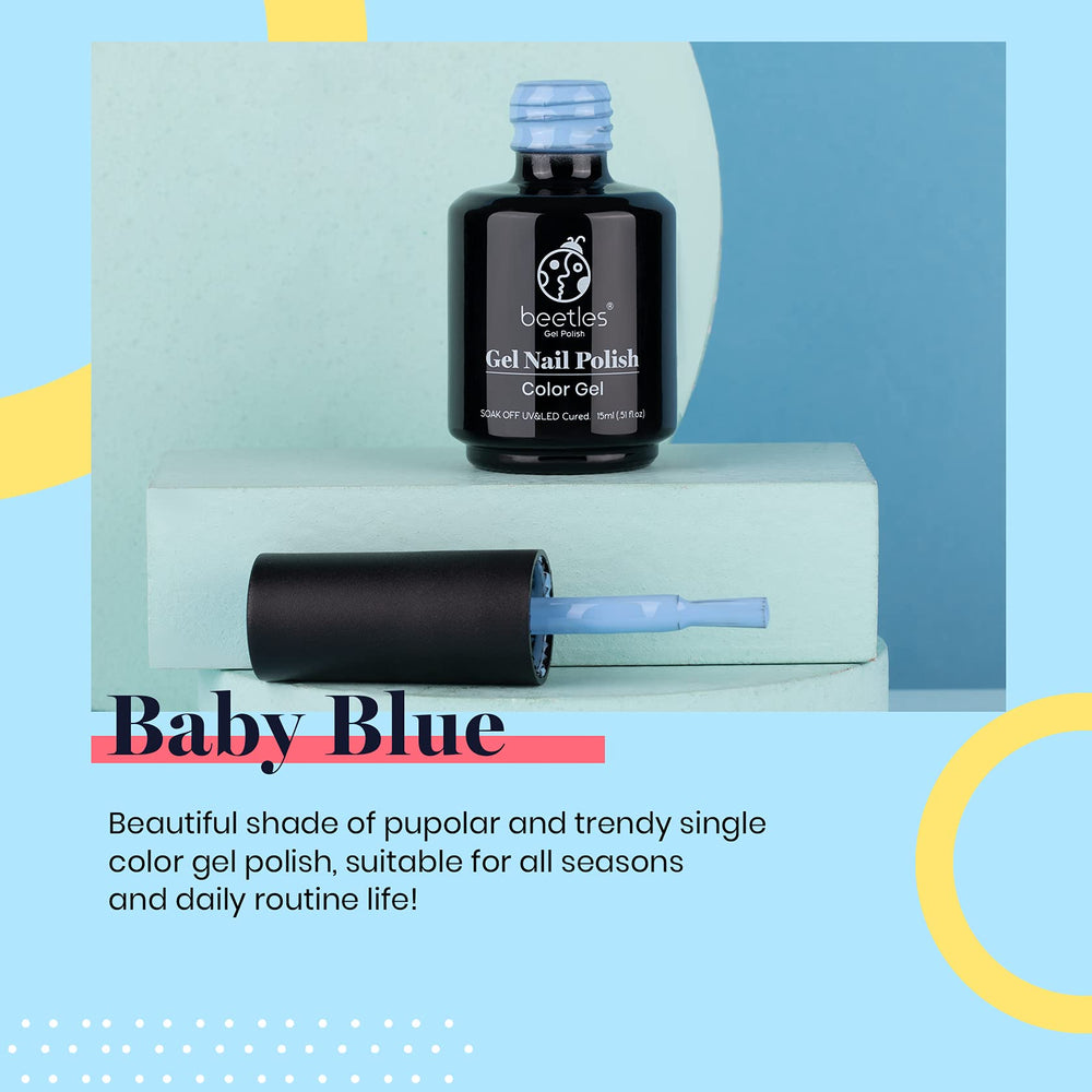 Beetles Esmalte de gel Azul Bebé, manicura en casa: opción casera fácil.