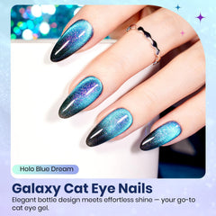 Beetles Esmalte Gel ojo de gato azul con imán para crear efectos variables