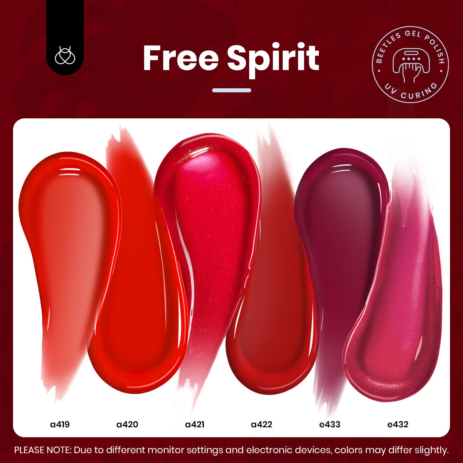 Beetles: tono rojo burdeos profundo para estilos sofisticados.