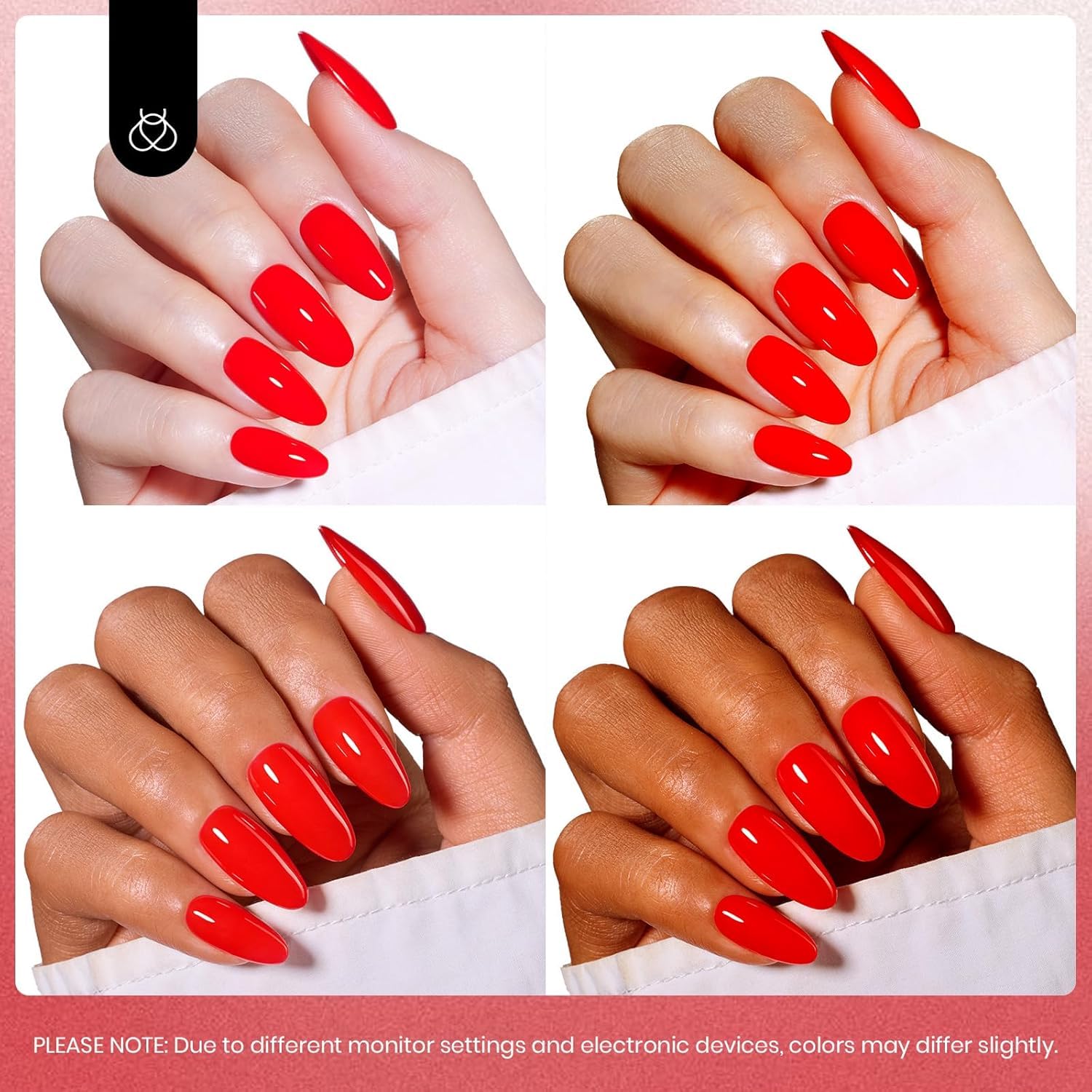 Beetles Esmalte gel rojo inspira diseños elegantes y modernos en uñas.
