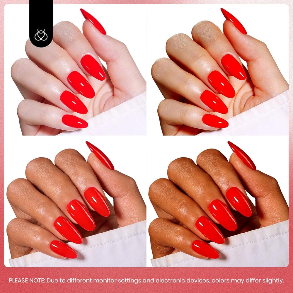 Beetles Esmalte gel rojo inspira diseños elegantes y modernos en uñas.