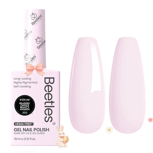 Beetles esmalte gel rosa crema: acabado suave y duradero para uñas.