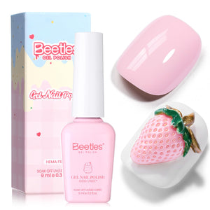 Beetles Gel Polish rosa leche de fresa en botella, ideal para empezar un look primaveral.