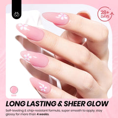 Beetles Gel rosa nude, acabado de alto brillo para una cobertura suave.
