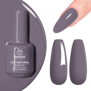 Beetles Stormwatch gris-violeta, frasco de 15 ml para uñas en casa.