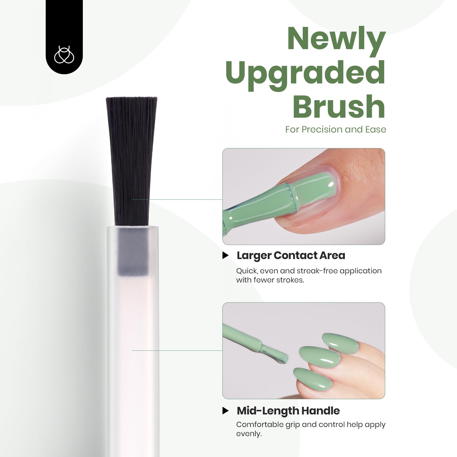 Beetles Esmalte Gel Verde Salvia: brillo intenso y duradero tras capa base y top