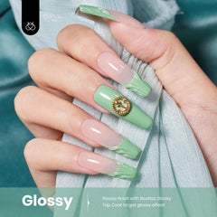 Beetles Esmalte Gel Verde Salvia: muestra de color para elegir tono rápidamente