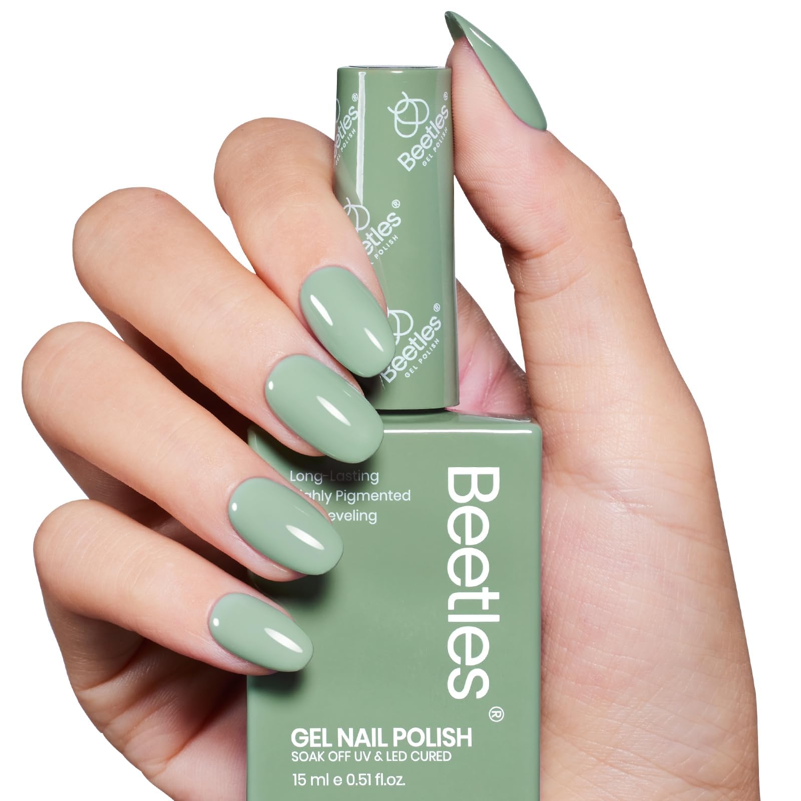 Beetles Esmalte Gel Verde Salvia: set paso a paso para manicura completa