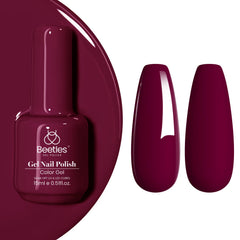 Beetles Esmalte Gel vino rojo para uñas brillantes y duraderas.