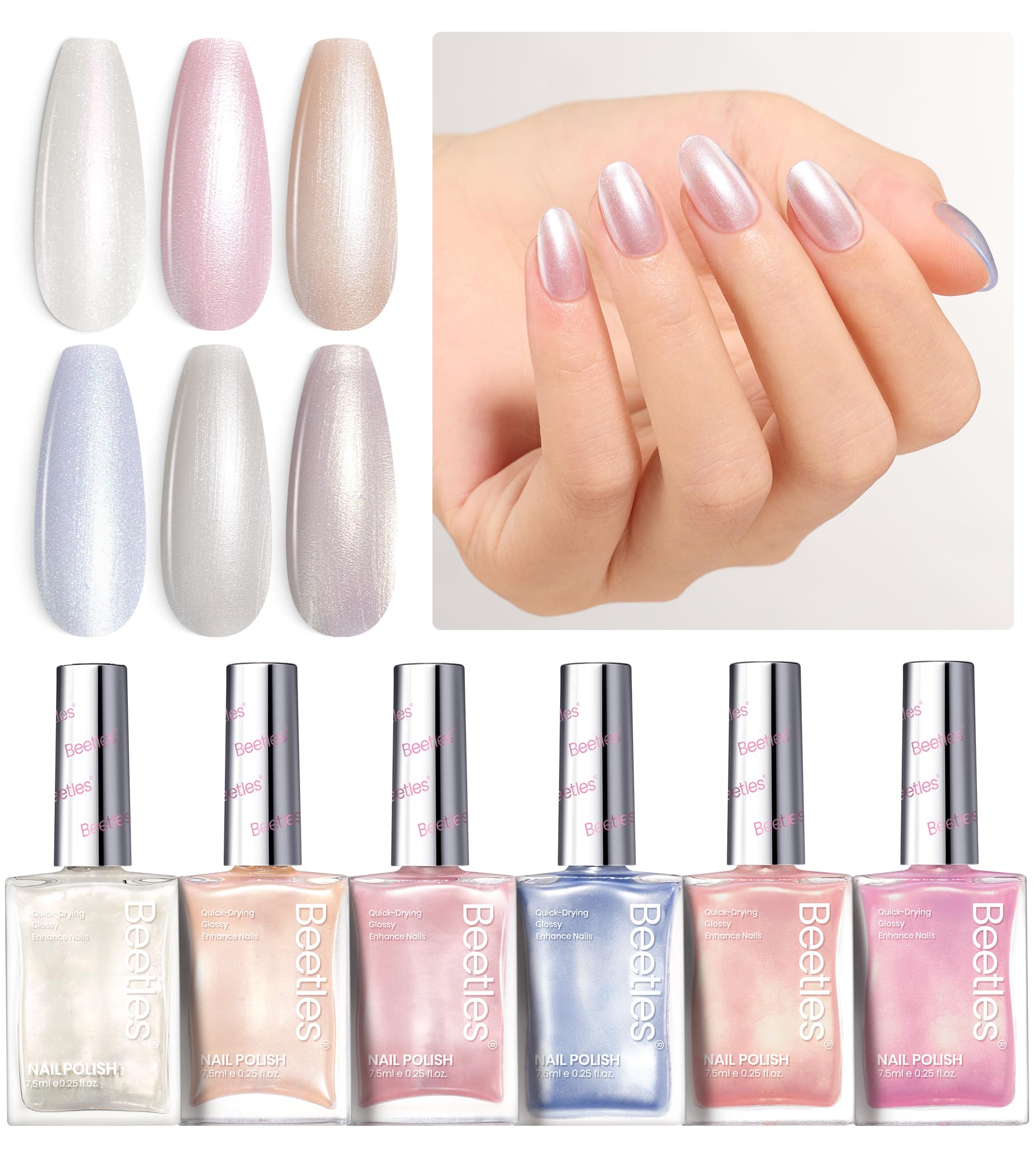 Beetles Esmalte perlado con acabado shimmer para celebraciones.