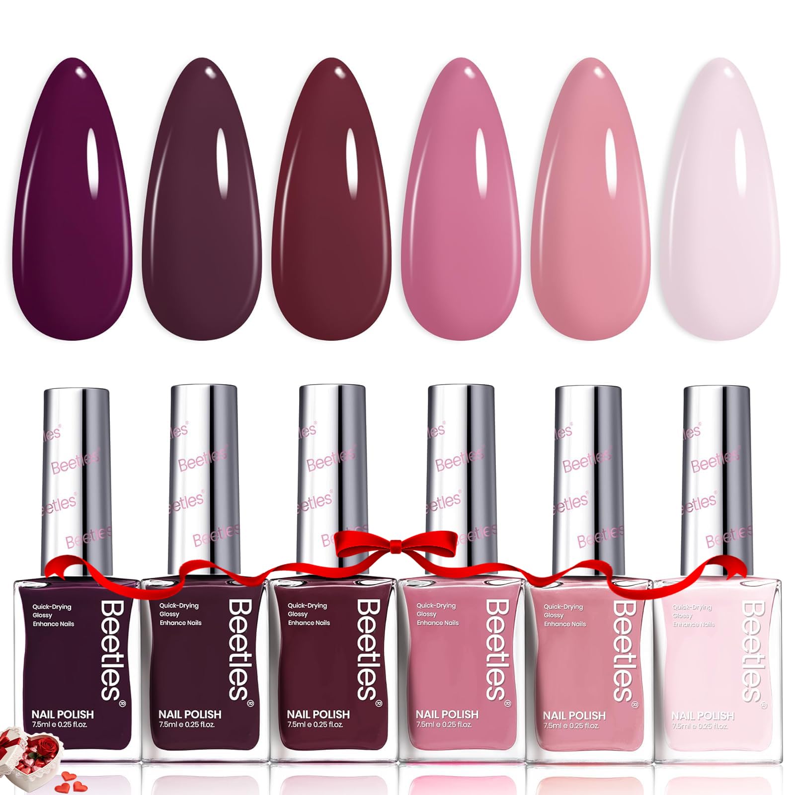 Beetles Esmalte Rosado Twilight Rose, tono principal para manicura romántica de primavera.