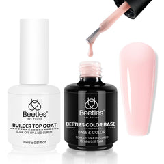Beetles Gel Base Caucho: botella de 15 ml para uñas más fuertes