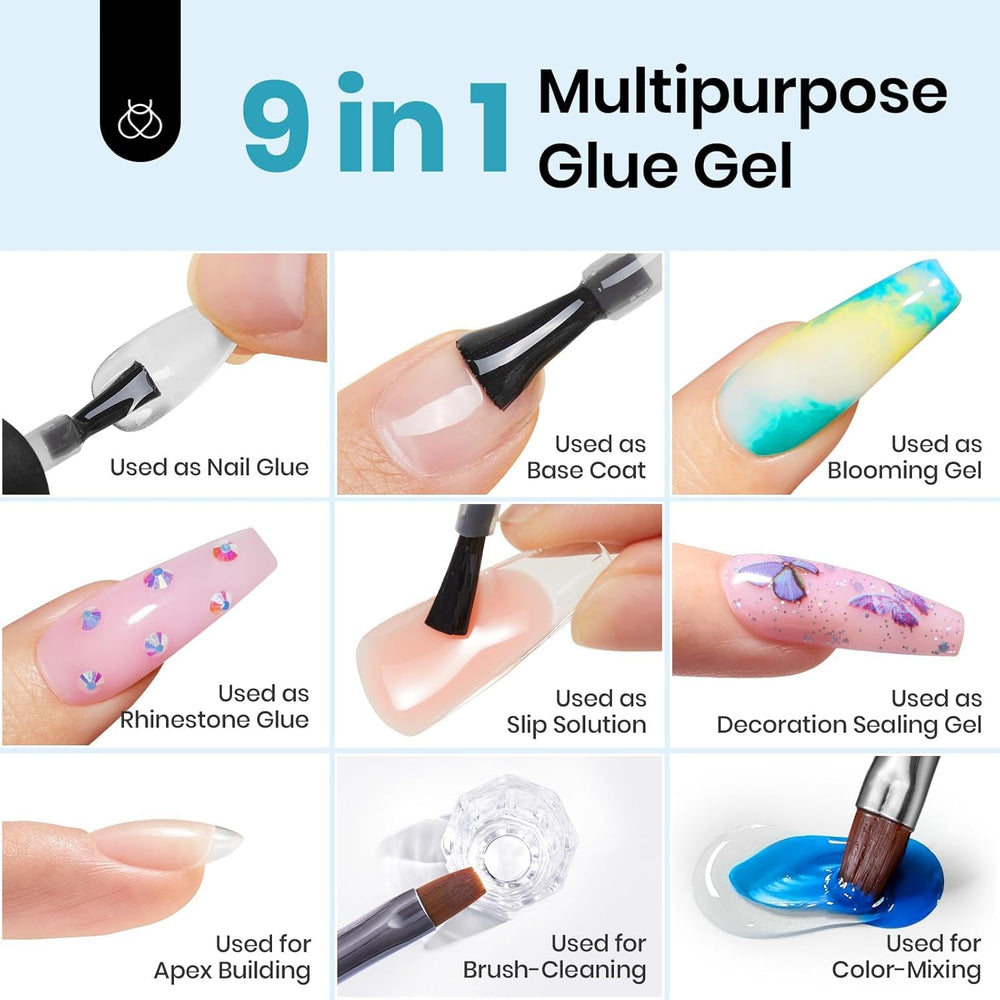 Beetles Gel Nail Kit curado con lámpara LED UV compatible.